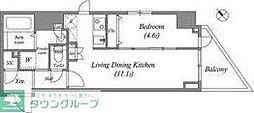 ルクレ東日本橋駅前 1LDKの間取図画像
