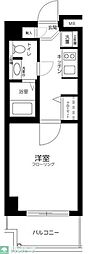 プレール中延 1Kの間取図画像
