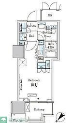 HARUMIFLAGPARKVILLAGEB棟 ワンルームの間取図画像