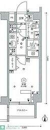 スカイコート品川パークサイド 1Kの間取図画像