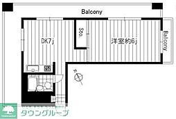 サーラ白金 1DKの間取図画像