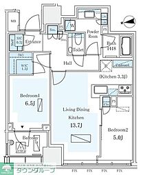 パークコート ザ・三番町ハウス 2LDKの間取図画像