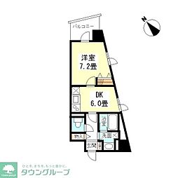TKフラッツ渋谷 1DKの間取図画像