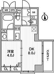クリオ三田ラ・モード 1DKの間取図画像