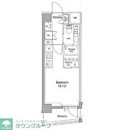 TheParkhabio南大井 ワンルームの間取図画像