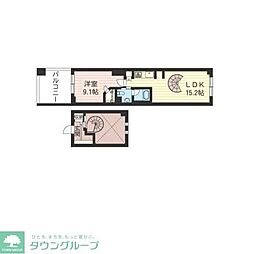 レジデンスシャルマン月島 1LDKの間取図画像