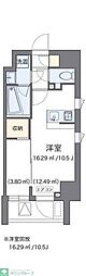 LOVIE麻布十番 ワンルームの間取図画像
