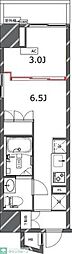 ジェノヴィア四谷三丁目グリーンヴェール 1DKの間取図画像