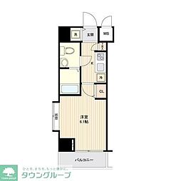ガーラ・シティ大井町 1Kの間取図画像