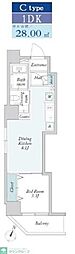 グランカーサ門前仲町 1DKの間取図画像