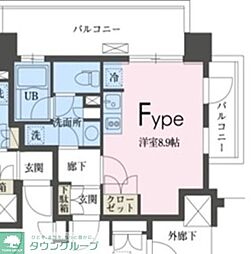 ガレリア東新宿 ワンルームの間取図画像
