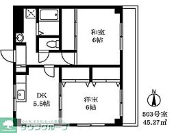 鳴島ビル 2DKの間取図画像