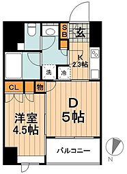 セレニティー神田 1DKの間取図画像