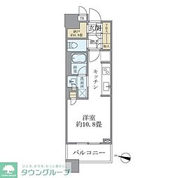 ブリリアタワーズ目黒ノースレジデンス ワンルームの間取図画像