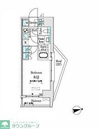 市谷仲之町ViewApartment 1Kの間取図画像