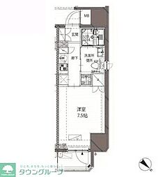 ベルジューレ神保町 1Kの間取図画像