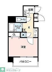 Loire御茶ノ水妻恋坂 1Kの間取図画像