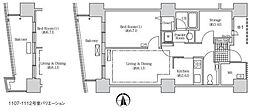 アクティ汐留 1SLDKの間取図画像