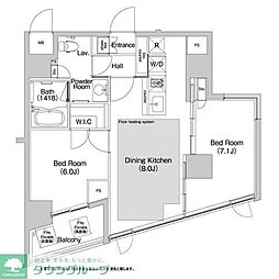 BPRレジデンス渋谷 2DKの間取図画像