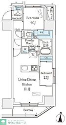 プライムブリス深川住吉 2LDKの間取図画像