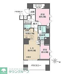 ザ・パークハウス麹町三丁目 2LDKの間取図画像
