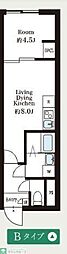 プライムスクエア池上 1LDKの間取図画像