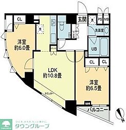 クロスレジデンス蒲田 2LDKの間取図画像