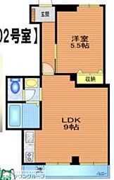 ドミール代々木 1LDKの間取図画像