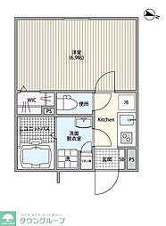 品川区北品川2丁目マンション 1Kの間取図画像