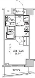 プラウドフラット門前仲町4 1Kの間取図画像