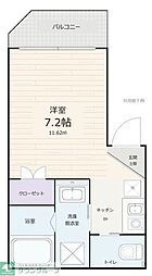 ソレイユ西大井 ワンルームの間取図画像