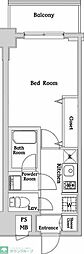 ハーモニーレジデンス西麻布 1Kの間取図画像