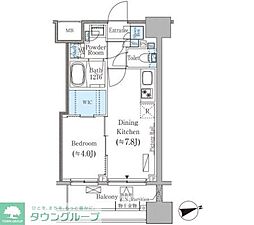 パークアクシス御茶ノ水ヒルトップ 1DKの間取図画像