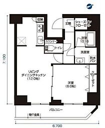 アーバネックス大森 1LDKの間取図画像