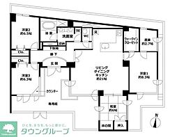 ベルメゾン池田山 4SLDKの間取図画像