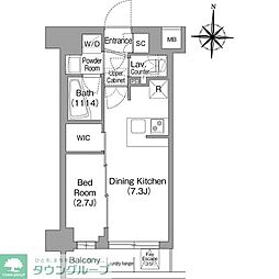 COMFORIALIV品川戸越 1DKの間取図画像