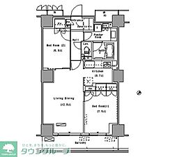 パークアクシス豊洲 2LDKの間取図画像