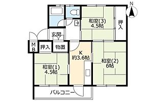 UR常盤平  ｜ 千葉県松戸市常盤平7丁目（賃貸マンション3K・3階・45.02㎡） その2