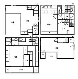 北新宿4丁目一戸建 3階4LDKの間取り
