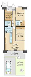 ダイアパレスライブシティ船橋 1SLDKの間取図画像