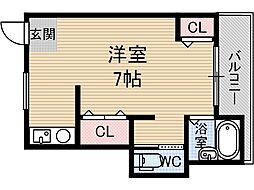 アンフィニィ・橋の内4 1Kの間取図画像