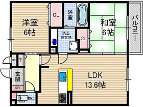 サンスクエア千里万博 A棟  ｜ 大阪府吹田市山田東４丁目（賃貸アパート2LDK・2階・59.04㎡） その2