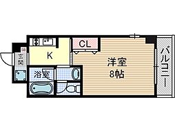 ウェントスレーニス 3階1Kの間取り