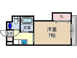 ボアヴィラージュ 2階1Kの間取り