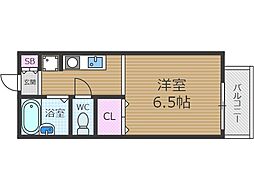 ハイツオリオン 1Kの間取図画像