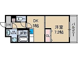 フローラルエヴァン 1DKの間取図画像