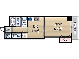 マンションクォーレ 1DKの間取図画像