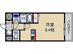 ロイス南茨木 ワンルームの間取図画像