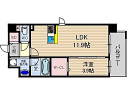 ルマルシェ下穂積 1LDKの間取図画像