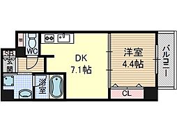 ソラージュ茨木 1DKの間取図画像
